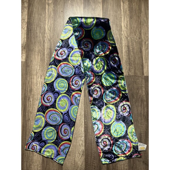 Talbots Swirl Velvet Silk Double Sided Rayon Silk Scarf Reversible Multicolor - Picture 1 of 8